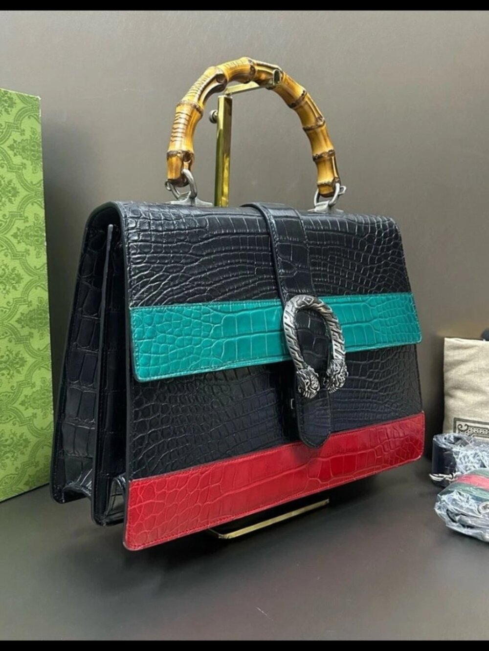 Gucci Alligator Large Dionysus Bamboo Top Handle - Picture 2 of 16